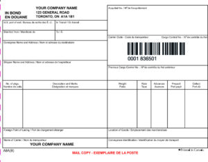A8A Cargo Control Manifest Form
